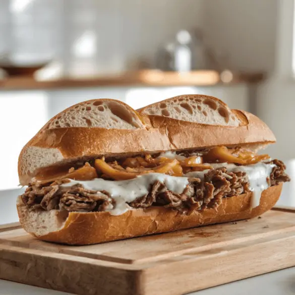 French Garlic Philly Cheesesteak Bread