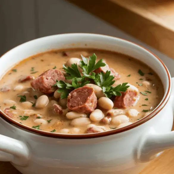 Creamy Bean Soup With Kielbasa