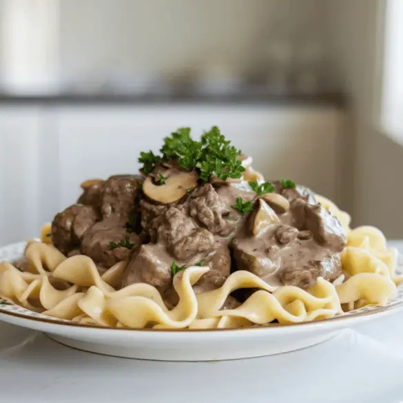 Beef Stroganoff with Egg Noodles