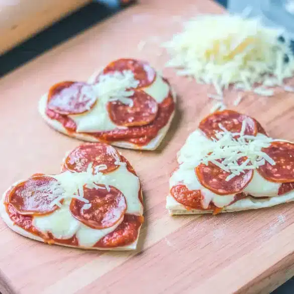 Heart-Shaped Pizzas