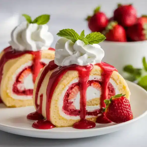 Strawberry Shortcake Cheesecake Rolls