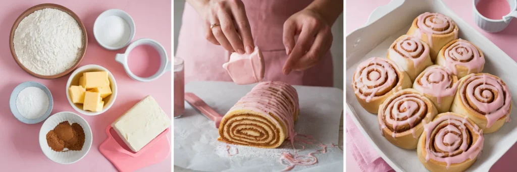 Pink Velvet Cinnamon Rolls