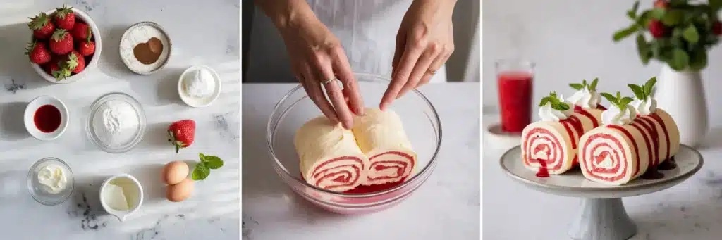 Strawberry Shortcake Cheesecake Rolls